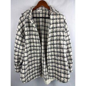 La Miel Womens Houndstooth Button-Up Jacket M
